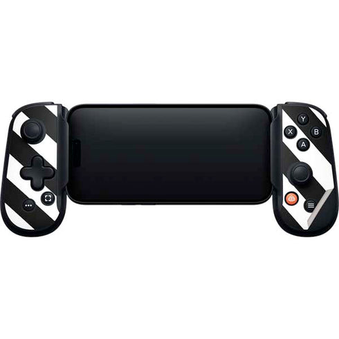 Black and White Geometric Stripes Backbone One for iPhone Game Controller Skin